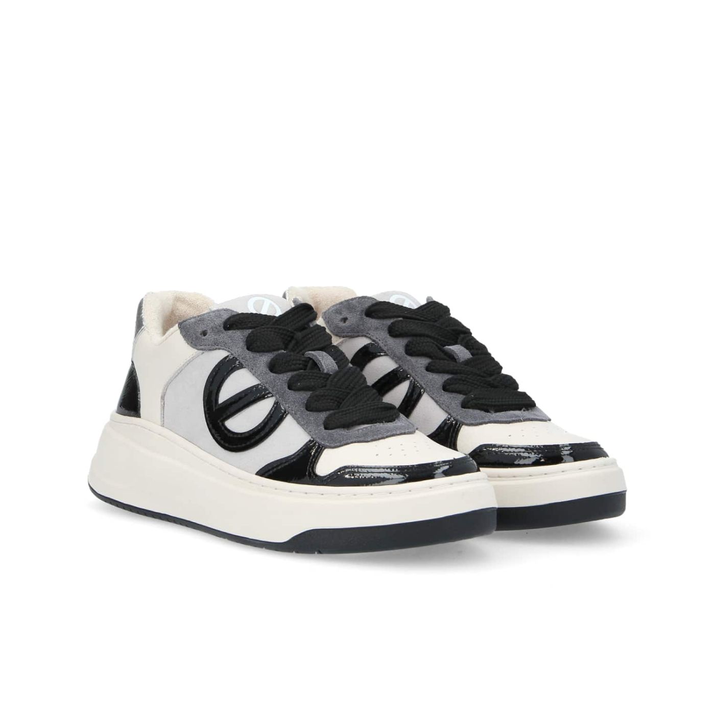 BRIDGET SNEAKER W  -  SDE/GRAIN/CRUMP  - GRIGIO/NERO/BIANCO SPORCO/